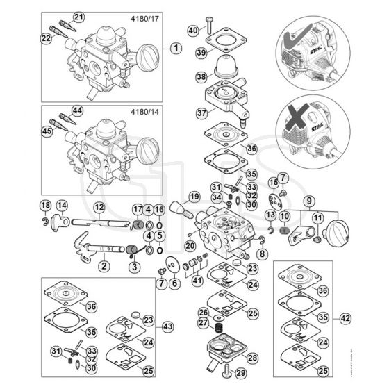 Genuine Stihl BT131 / E - Carburetor