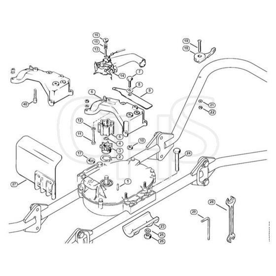 Genuine Stihl BT308 / E - 08 S - assembly Coupler link, Control lever