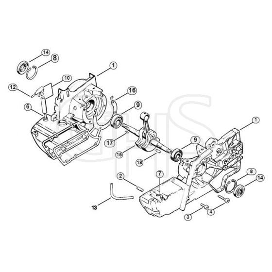 Genuine Stihl BT360 / A - Crankcase