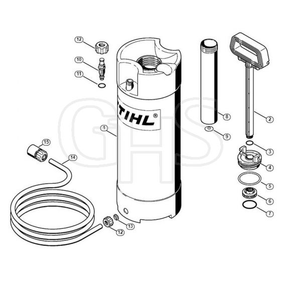 Genuine Stihl BT45 / P - Pressurized water tank (28.2010)