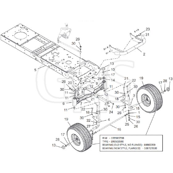 Countax C40M Mulcher - From 25-03-2019 - 02 Chasis Front Axle