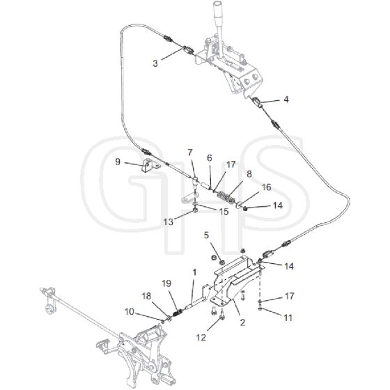 Countax C40M Mulcher - From 25-03-2019 - 13 Hand Brake And Pedal Cables