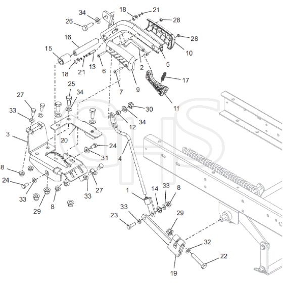 Countax C40M Mulcher - From 25-03-2019 - 16 Deck Lift Handle