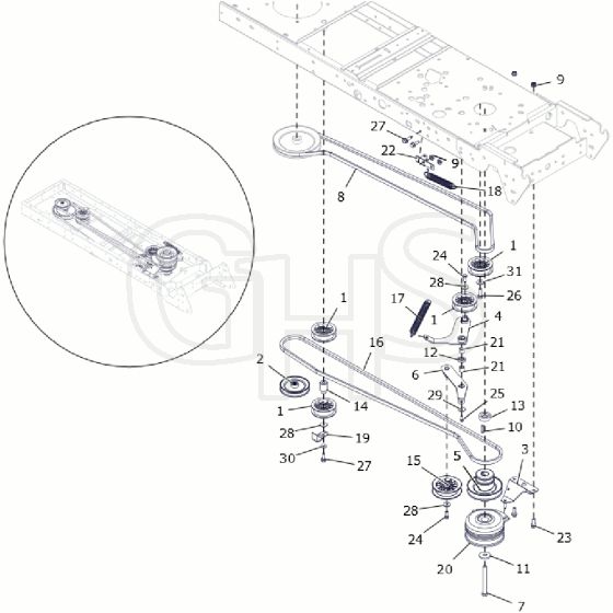 Countax C60 - From A0328984 06-04-2016 - 12 Chassis Belts