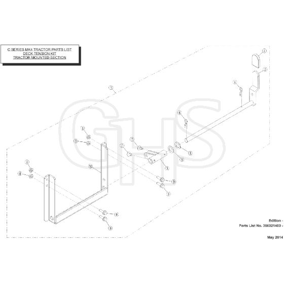 Countax C60 Deck Tension Kit - - 01 Deck Tension Kit Tractor Cradle