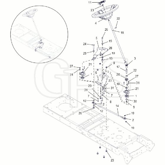 Countax C80 - From A0328984 06-04-2016 - 4 Steering Assy