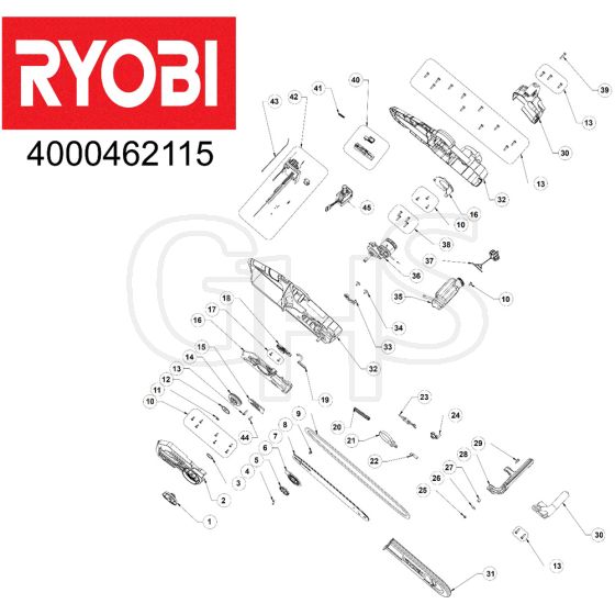 Ryobi OCS1830 - 5133002829 - 4000462115 - Main Assembly