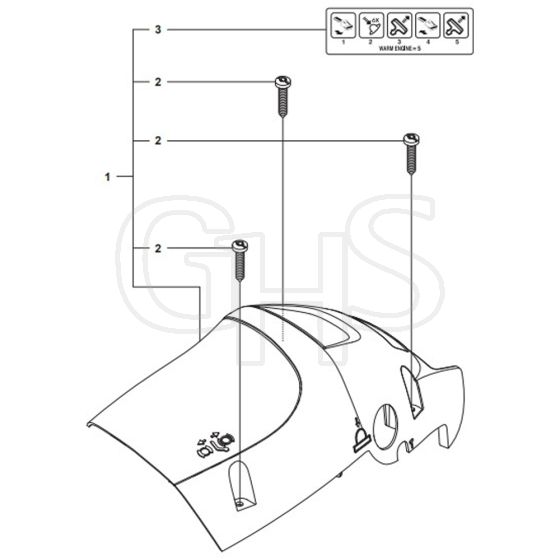 McCulloch CS340 - 967326201 - 2014-10 - Cylinder Cover Parts Diagram