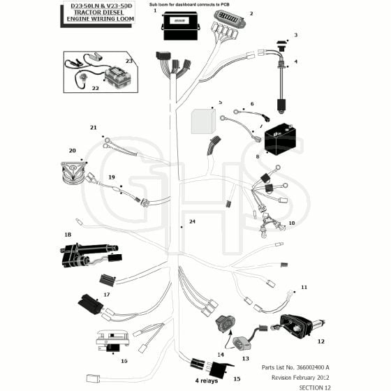 Countax D23-50Ln - From - Engine Wiring Loom