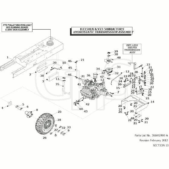 Countax D23-50Ln - From - Hydrostatic Transmission