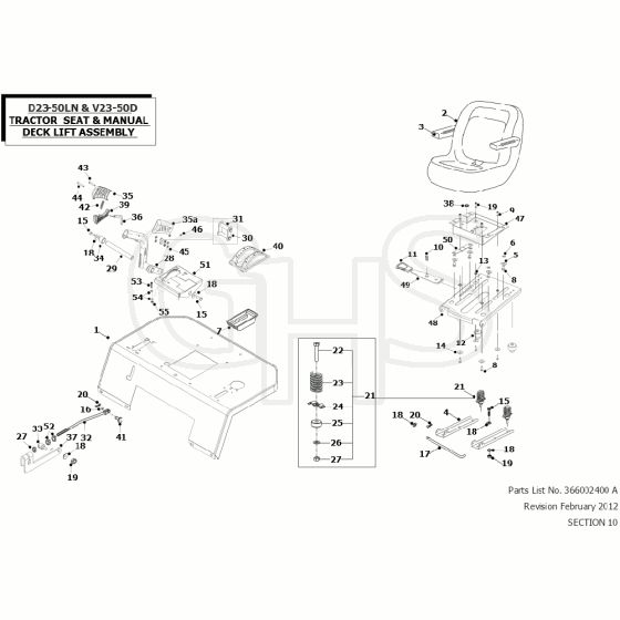 Countax D23-50Ln - From - Seat And Manual Deck Lift