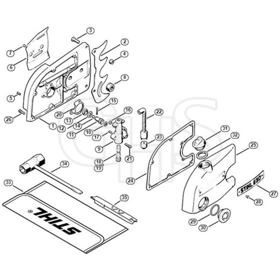 Genuine Stihl E30 / C - Oil pump, Tools