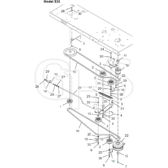 Countax E36 - From 01-05-2017 - 12A Chasis Belts (R116L E36)