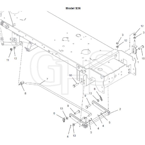 Countax E36 - From 01-05-2017 - 17B Deck Lift Front Cradle