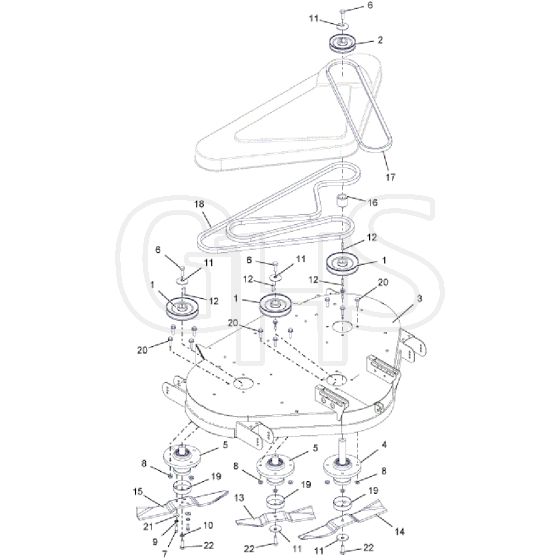 Countax E36 - From 01-05-2017 - 21B Deck Spindles And Belts