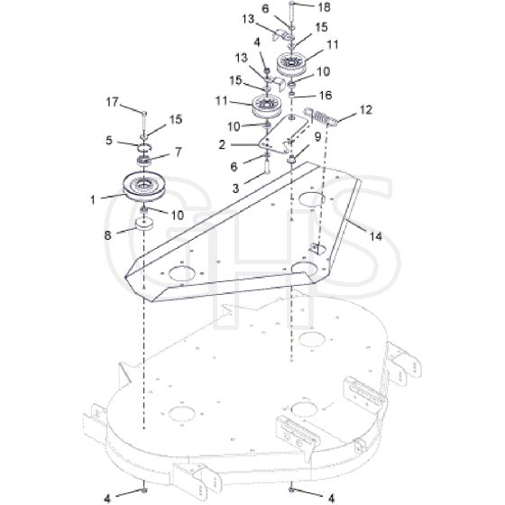 Countax E36 - From 01-05-2017 - 22A Deck Pulleys And Idlers