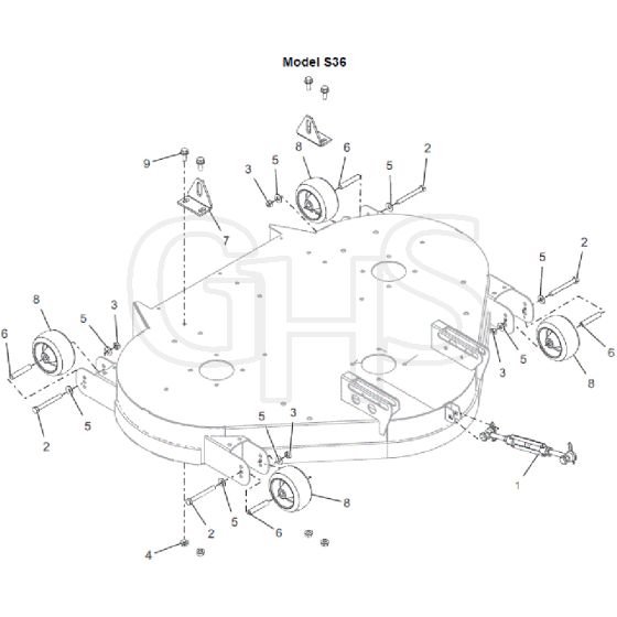 Countax E36 - From 01-05-2017 - 23B Hangers And Wheels