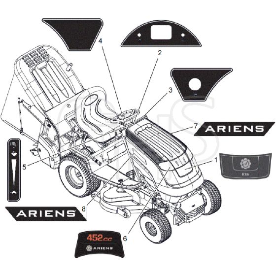 Countax E36 - From 01-05-2017 - 30D Decals Style Ariens E36 (R116L E36)