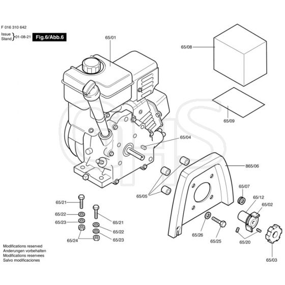 Allett Buckingham 30H Engine Mount