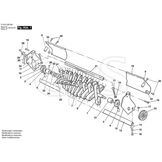 Allett Scarifier Cassette 17" - F016L80681