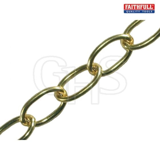 Oval Chain 1.8mm x 10m Polished Brass