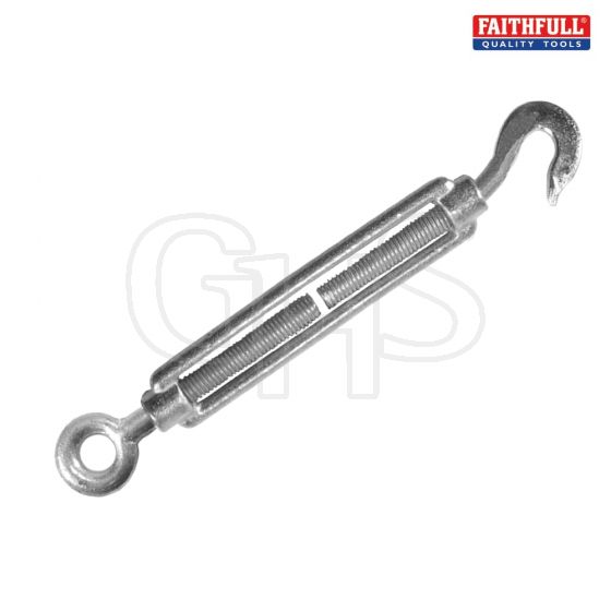 Faithfull Straining Screw 8mm Hook & Eye Galvanised 104mm - 69338GE