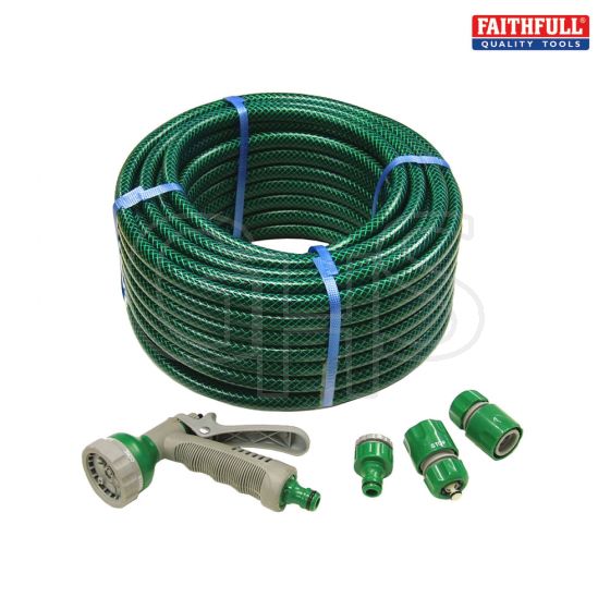 Genuine Faithfull PVC Reinforced Hose 30 Metre Fittings & Spray Gun - ONLY 1 LEFT