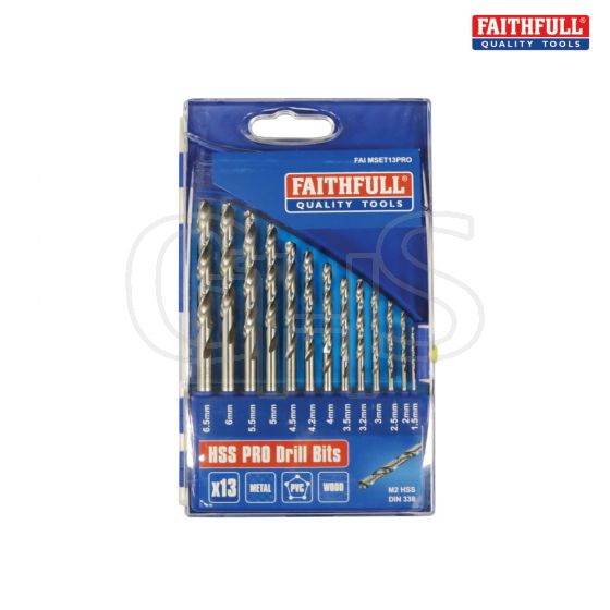 HSS Drill Bit Set of 13 M2 1.5-6.5mm