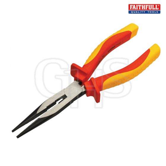 Faithfull Long Nose Pliers VDE 200mm - VDE01003-8