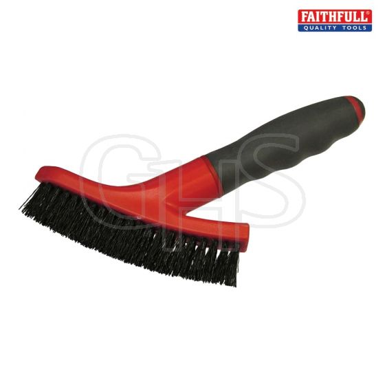 Faithfull Grout Scrubbing Brush Soft-Grip Handle - 9800711