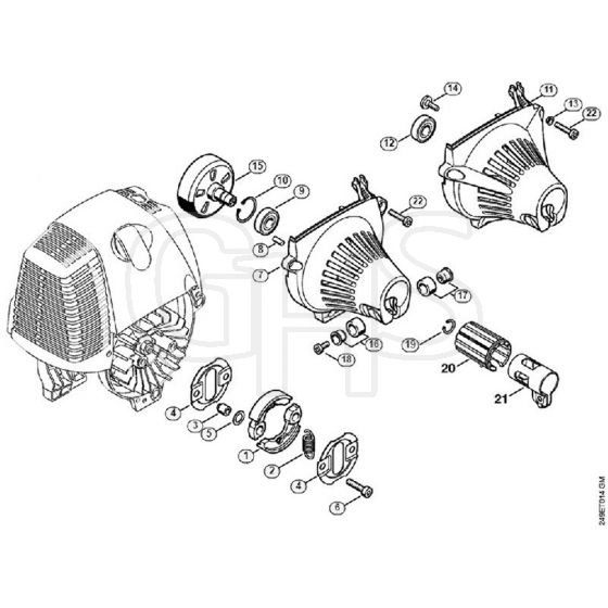 Genuine Stihl FC110 / F - Clutch, Fan housing