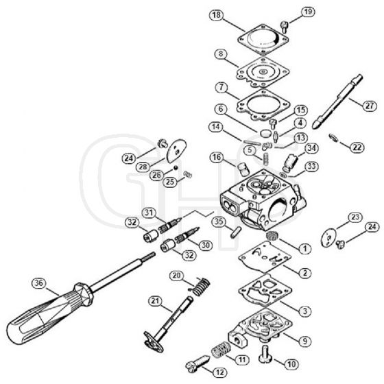 Genuine Stihl FC44 / E - Carburetor WT-492 (USA)