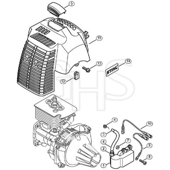 Genuine Stihl FC73 / D - Ignition system, Shroud