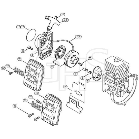 Genuine Stihl FC75 / B - Rewind starter, Muffler