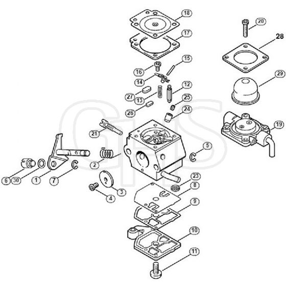 Genuine Stihl FC75 / J - Carburetor C1Q-S56 (16.2001)