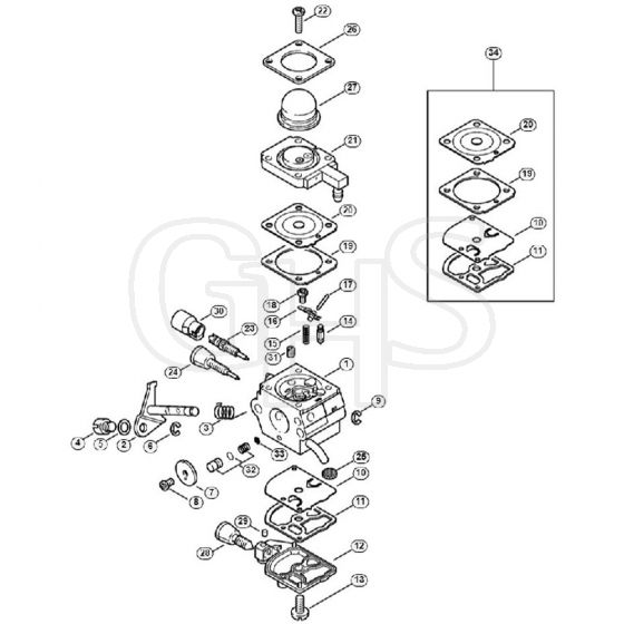 Genuine Stihl FC85 / F - Carburetor 4137/22