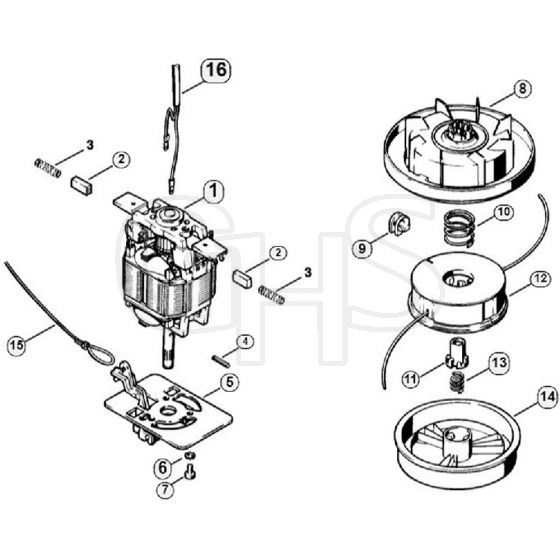 Genuine Stihl FE35 / A - Electric Motor, Cutting Head