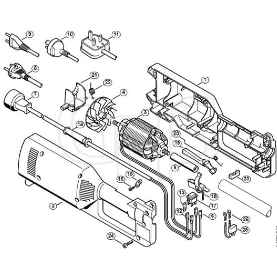 Genuine Stihl FE55 / A - Housing, Electric Motor