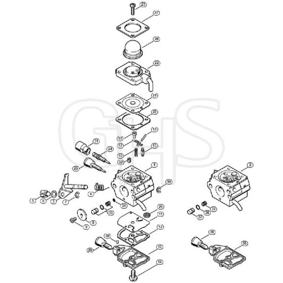 Genuine Stihl FH75 Scrub Cutter / F - Carburetor C1Q-S157, C1Q-S69 (41.2017) (45.2009)