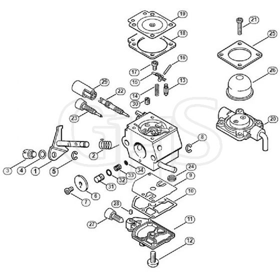 Genuine Stihl FH75 Scrub Cutter / G - Carburetor C1Q-S63 (15.2003)