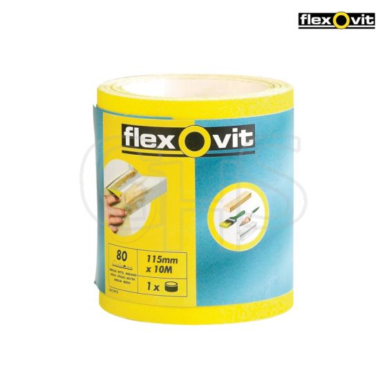 Flexovit High Performance Sanding Roll 115mm x 10m Medium 80g - 66261104029