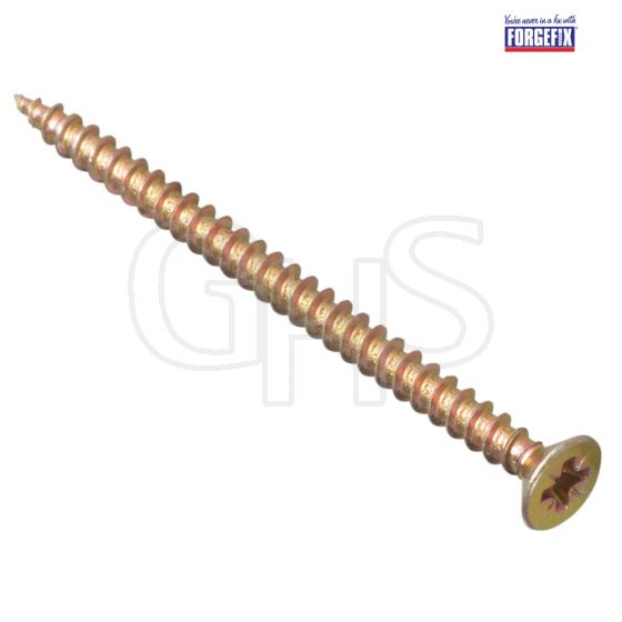 Forgefix Multi-Purpose Pozi Screw CSK ST ZYP 4.0 x 75mm Box 100 - MPS475Y