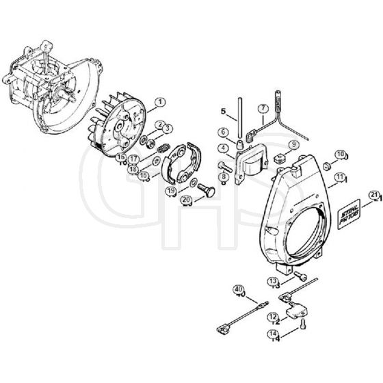 Genuine Stihl FR106 / C - Ignition system, Clutch