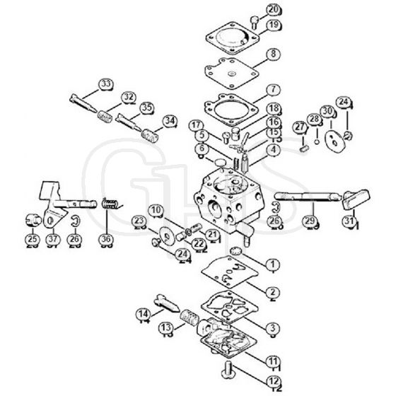 Genuine Stihl FR106 / P - Carburetor WT-45, WT-112