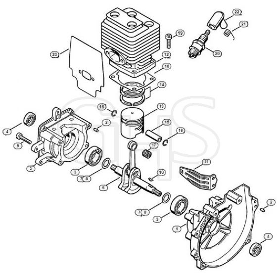 Genuine Stihl FR108 / A - Crankcase, Cylinder