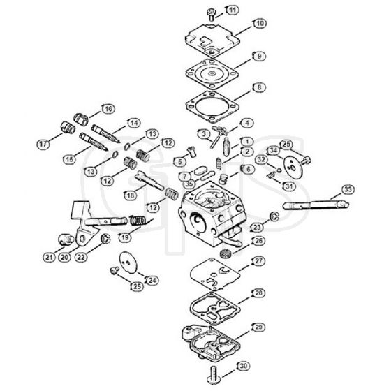 Genuine Stihl FR108 / G - Carburetor C1Q-SK7 USA