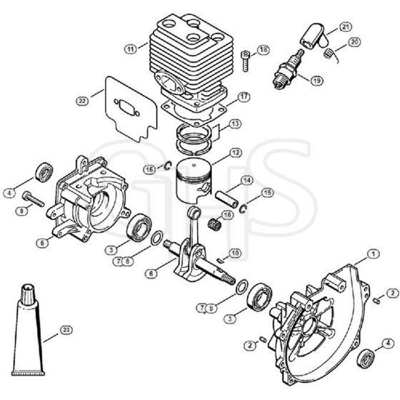 Genuine Stihl FR135 SEA / B - FR 135: Crankcase, Cylinder