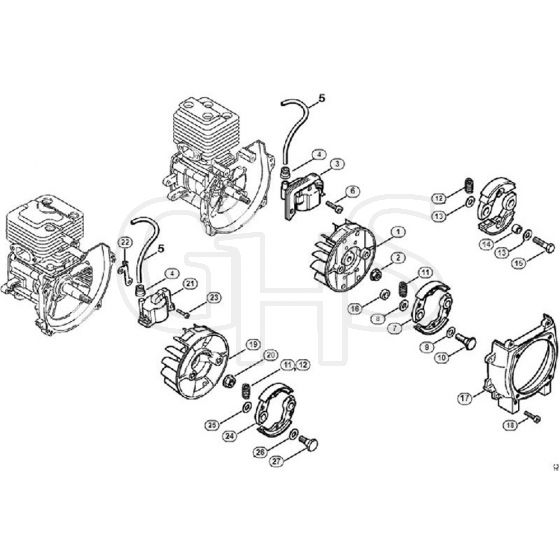 Genuine Stihl FR135 SEA / H - FR 135, 145: Ignition system, Clutch