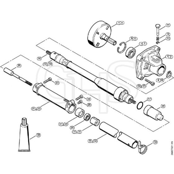 Genuine Stihl FR135 SEA / Q - Clutch housing, Flexible shaft