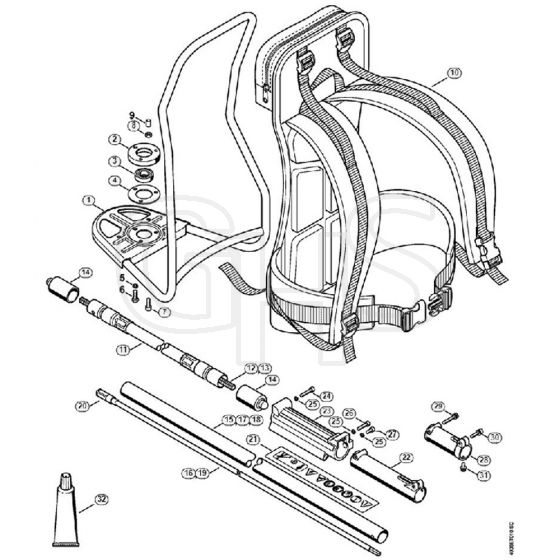 Genuine Stihl FR3900 / H - Support frame, Drive tube assembly